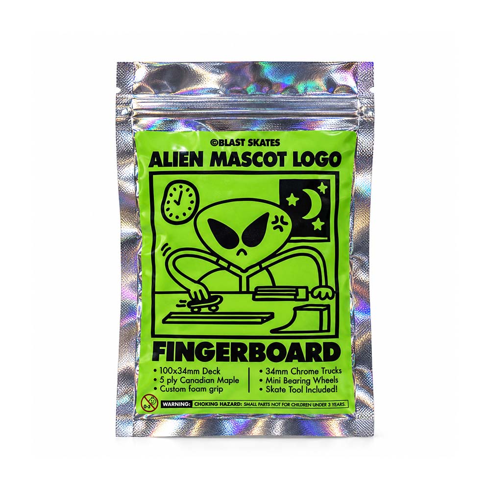BLAST SKATES – Alien Mascot Logo Fingerboard Komplettset (34mm)