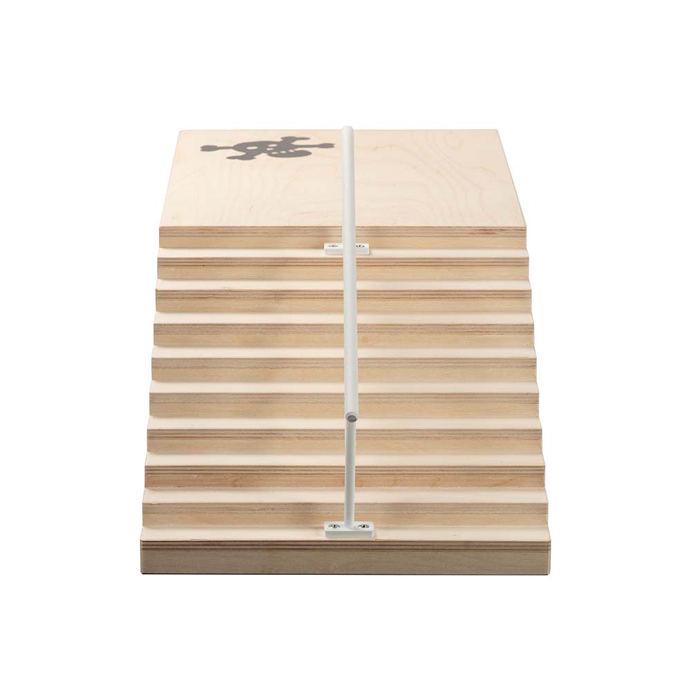 Blackriver 10-Stair mit runder weißer Handrail – Fingerboard Holz-Treppenset