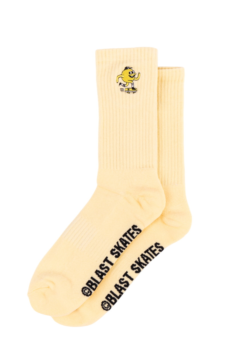 EMBROIDERED MASCOT SOCKS, Soft Yellow
