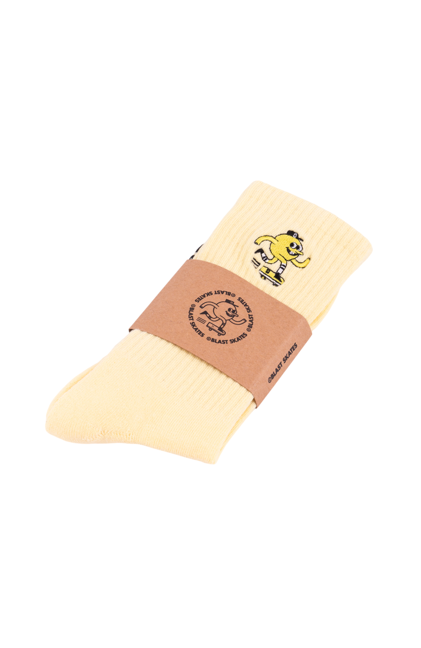 EMBROIDERED MASCOT SOCKS, Soft Yellow