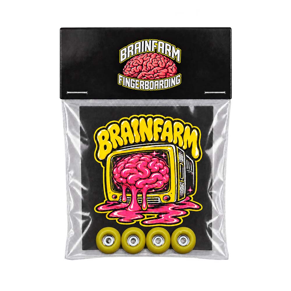 Brainfarm Pro Urethane Fingerboard Wheels Yellow – 4er-Set