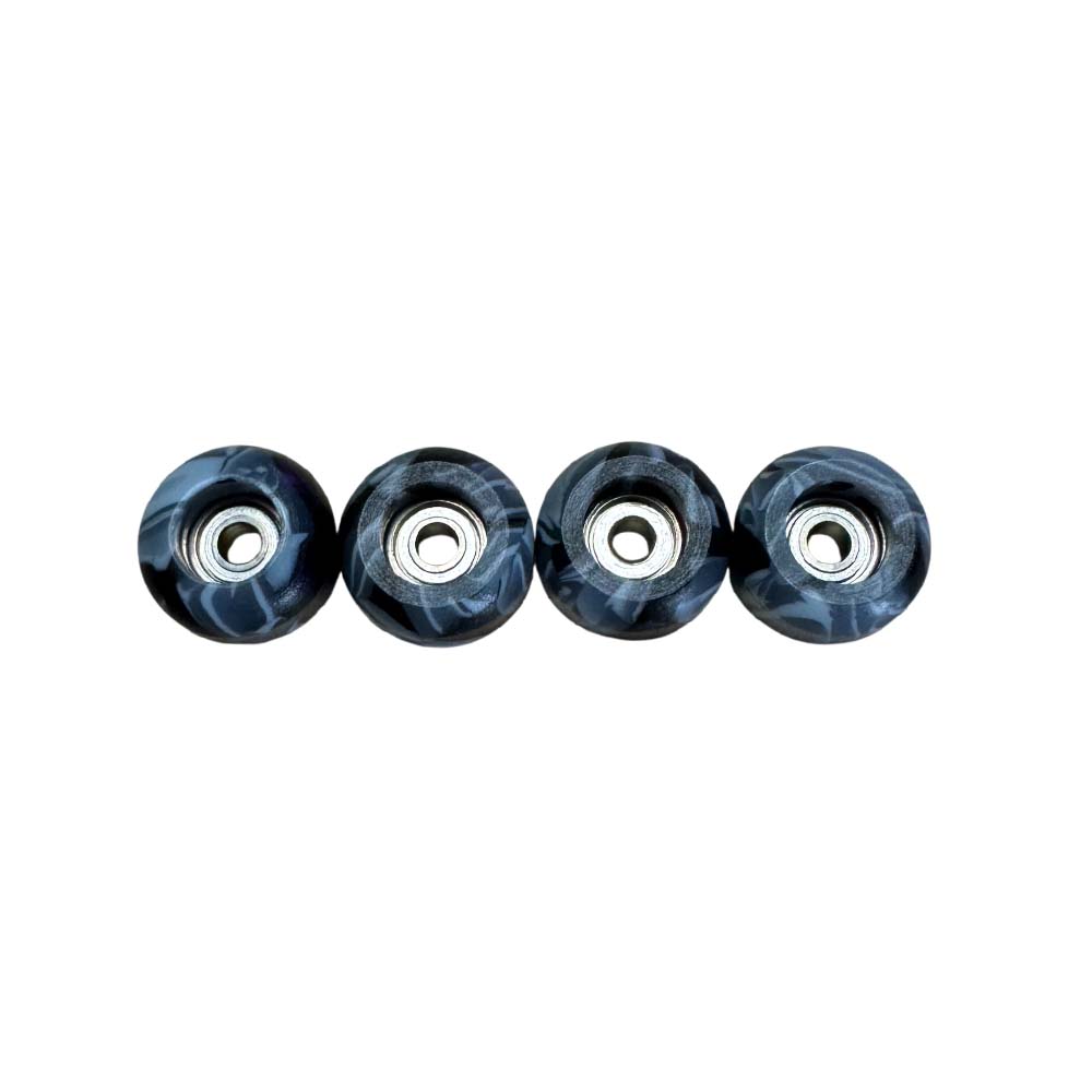 Brainfarm Swirls Urethane Fingerboard Wheels Black – 4er-Set