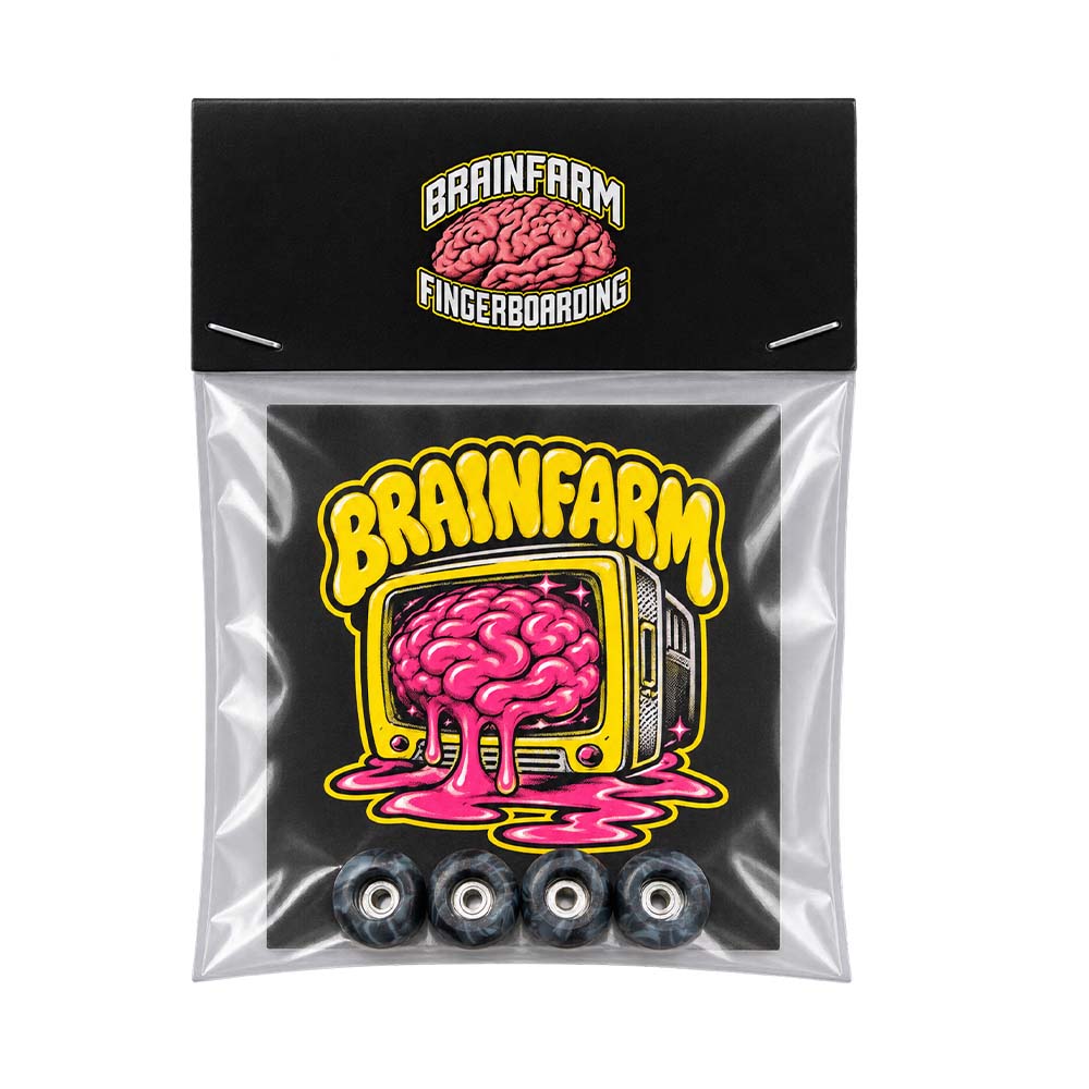 Brainfarm Swirls Urethane Fingerboard Wheels Black – 4er-Set