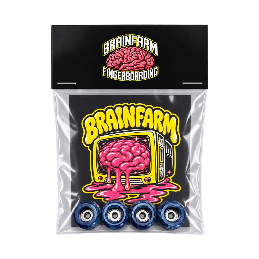 Brainfarm Swirls Urethane Fingerboard Wheels Blue – 4er-Set