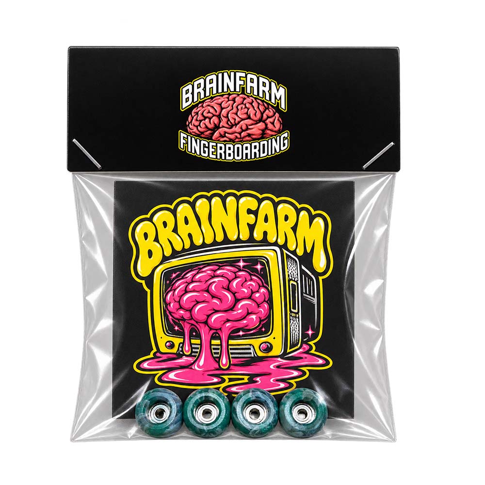 Brainfarm Swirls Urethane Fingerboard Wheels Green – 4er-Set