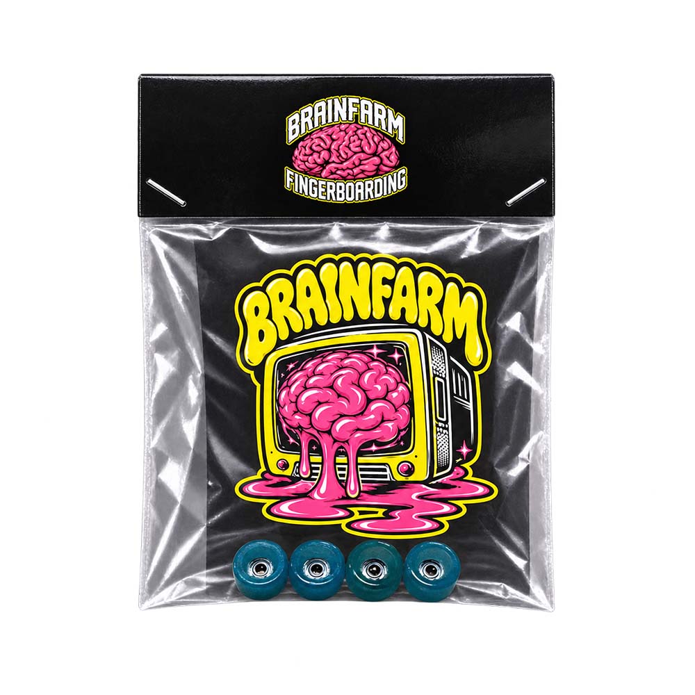 Brainfarm – Urethan Fingerboard Wheels // Translucent Blue (Stahlkugellager)