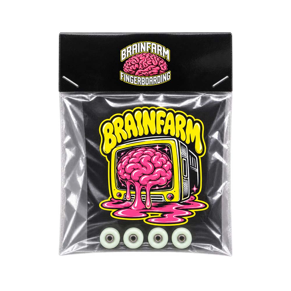 Brainfarm – Urethan Fingerboard Wheels // White (Stahlkugellager)