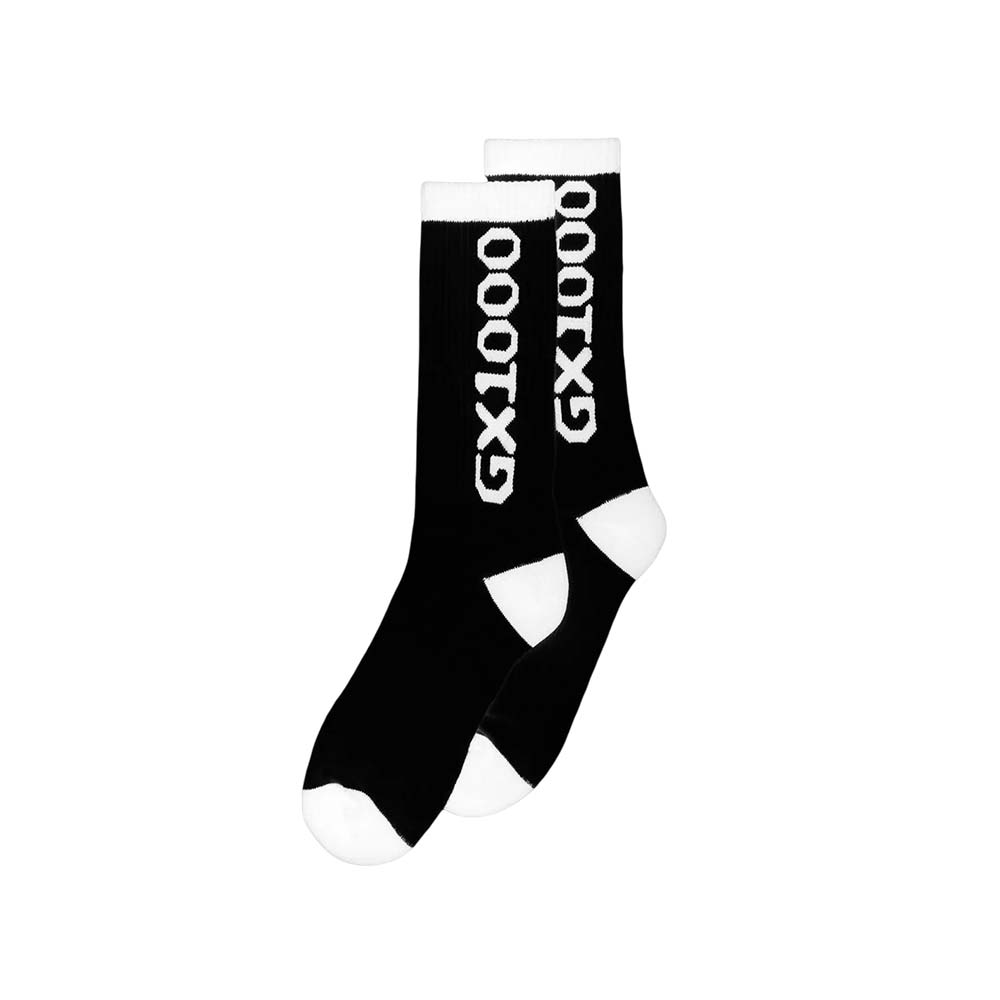 GX1000 OG Logo Socks Black / White Skater Socken