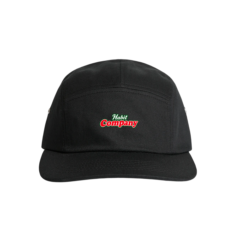 Habit 5 Panel Cap Schwarz – verstellbare Streetwear-Cap
