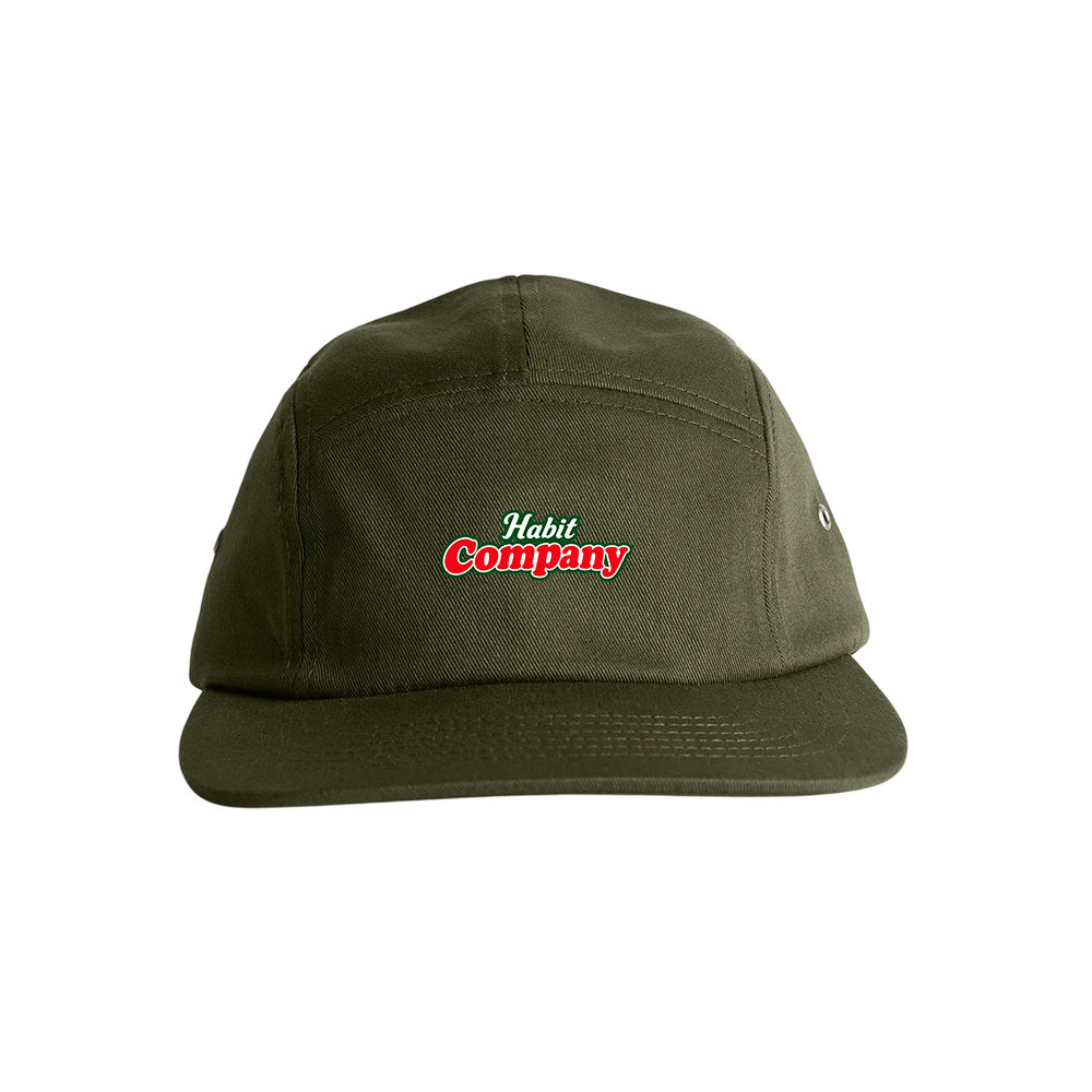 Habit 5 Panel Cap Forest Green – verstellbare Streetwear-Cap