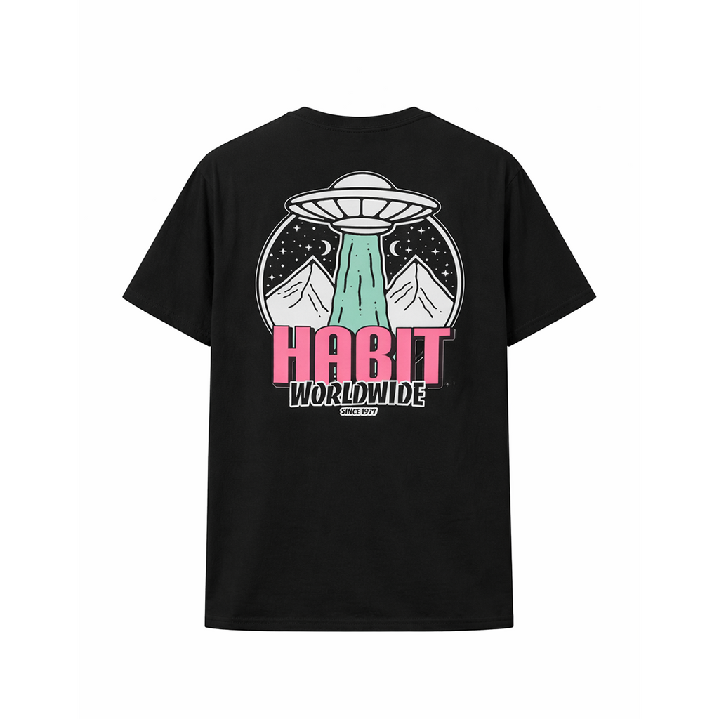 Habit Worldwide Tee pink / black