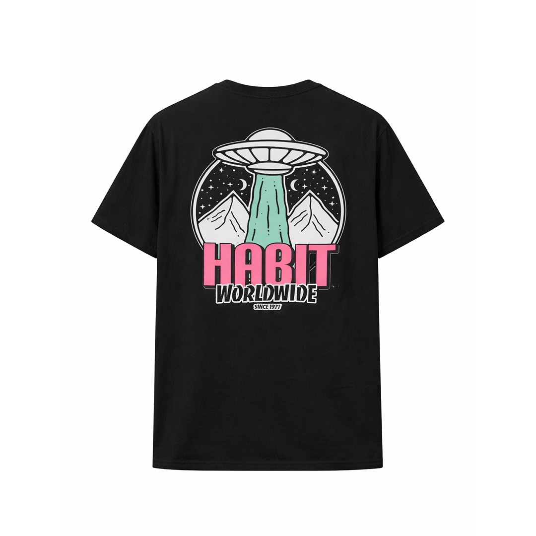 Habit Worldwide Tee pink / black