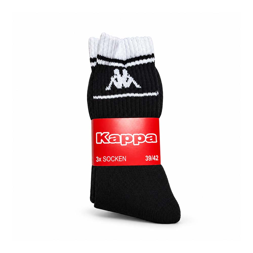 Kappa – Crew Socken (3er Pack) // Black