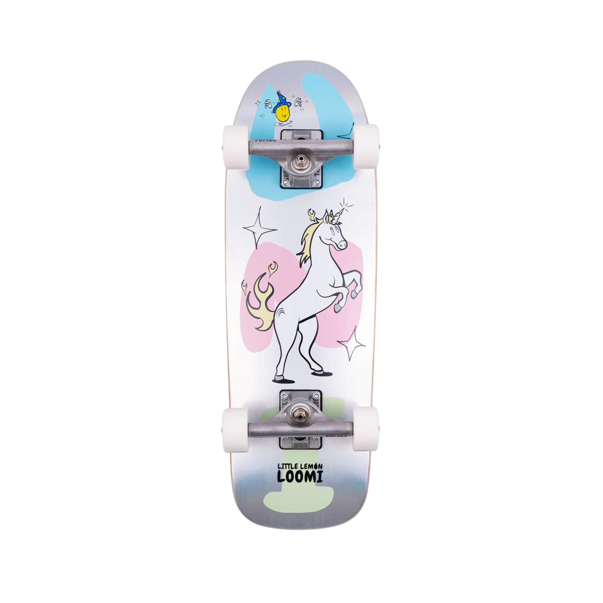 LITTLE LEMON LOOMI - Corkgrip Kinder Skateboard, UNICORN DELUXE - 24.75"
