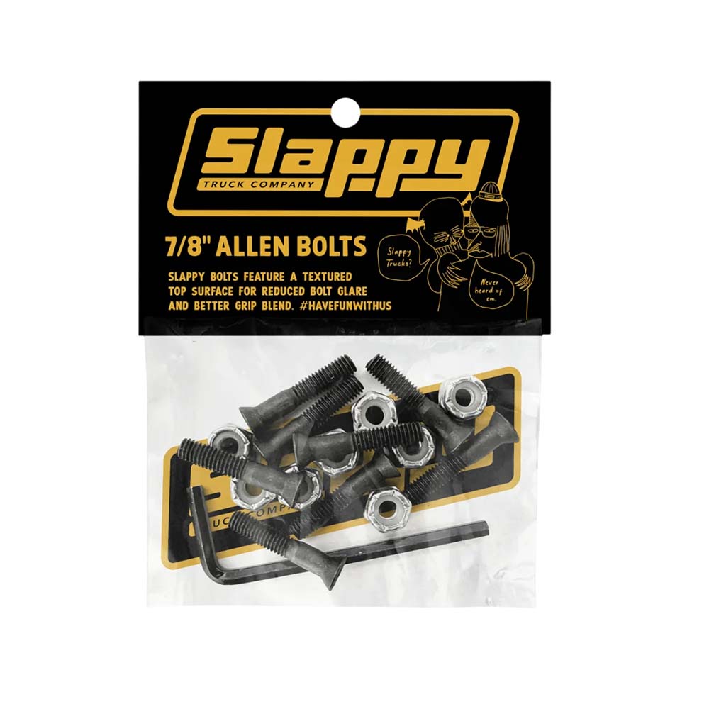 Slappy Trucks Skateboard Montageset 7/8" Allen Inbus Hardware (Silber/Schwarz)