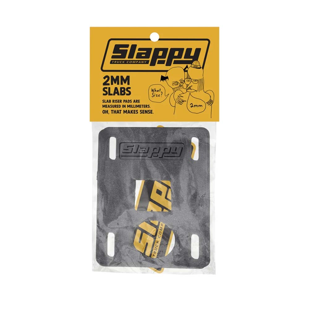 Slappy Trucks Skateboard Shock Pads Slabs 2mm Riser Pads (Schwarz / 2er-Pack)
