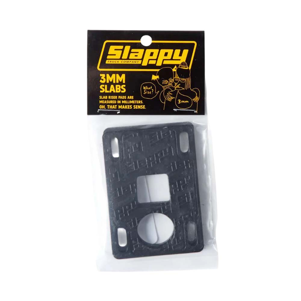 Slappy Trucks Skateboard Shock Pads Slabs 3mm Riser Pads (Schwarz / 2er-Pack)