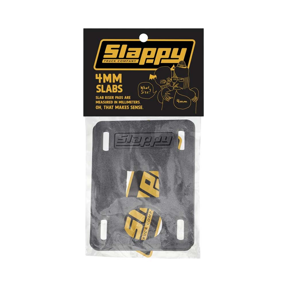 Slappy Trucks Skateboard Shock Pads Slabs 4mm Riser Pads (Schwarz / 2er-Pack)