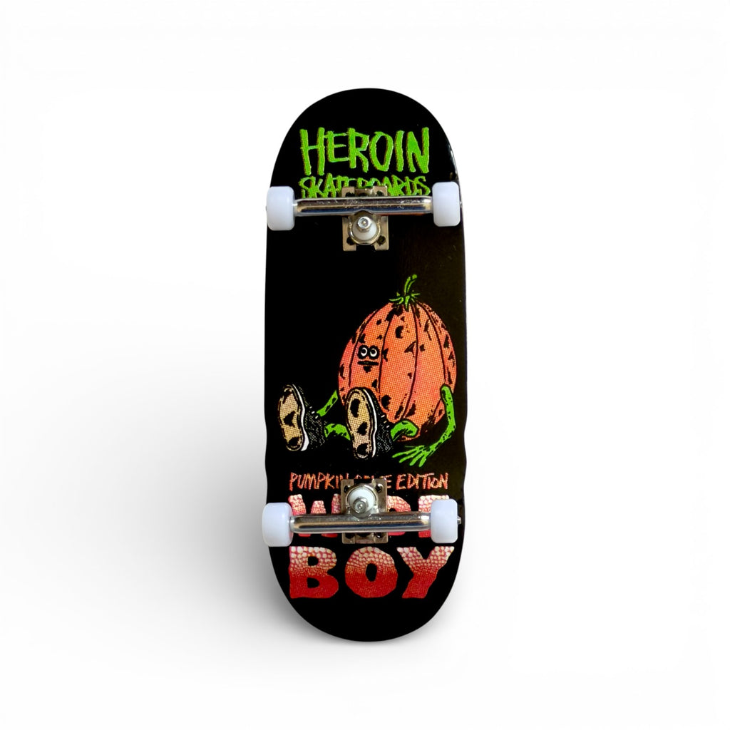 Custom Pro x Heroin Pumpkin Wide Boy Fingerboard Komplettset – 36.5mm x 98mm