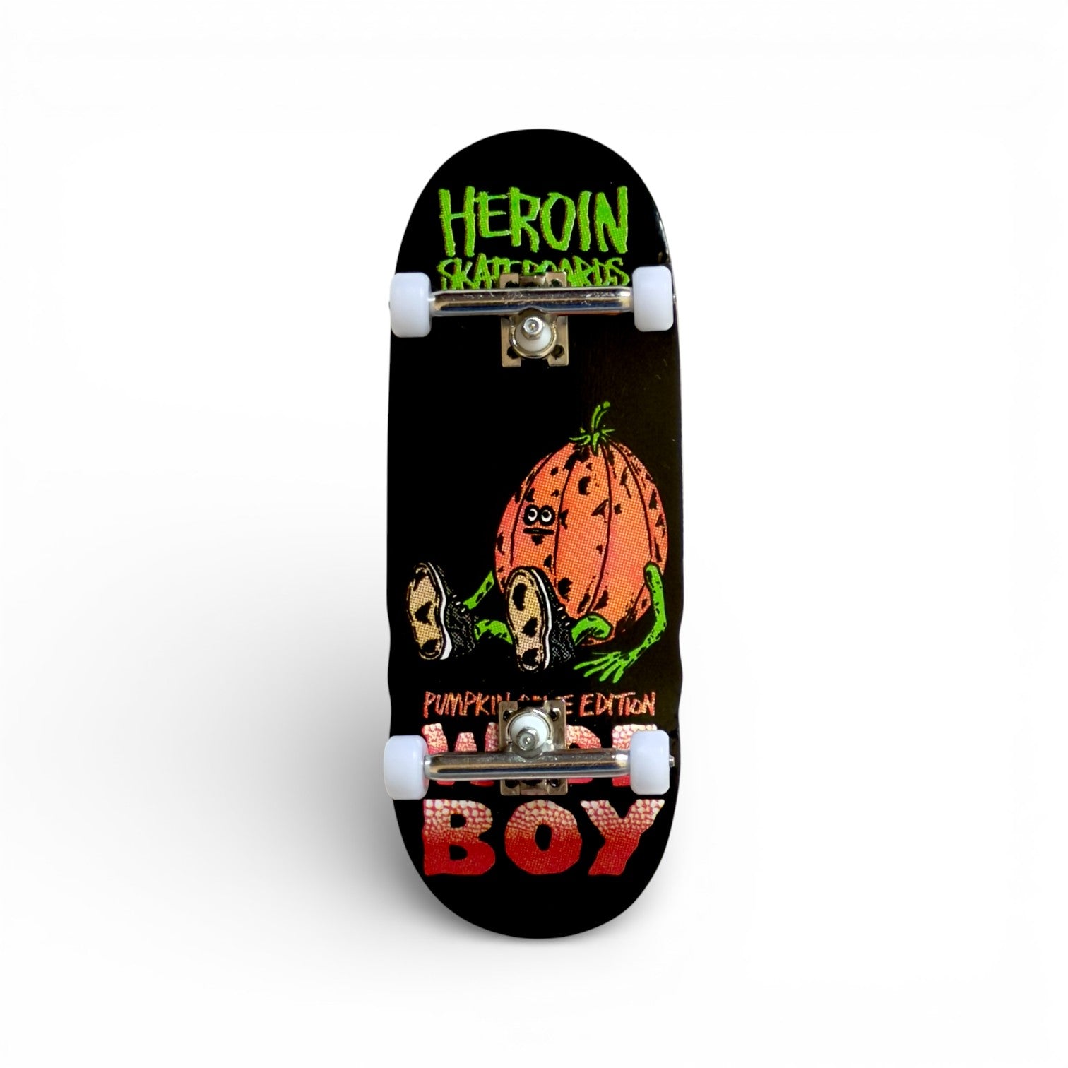 Custom Pro x Heroin Pumpkin Wide Boy Fingerboard Komplettset – 36.5mm x 98mm