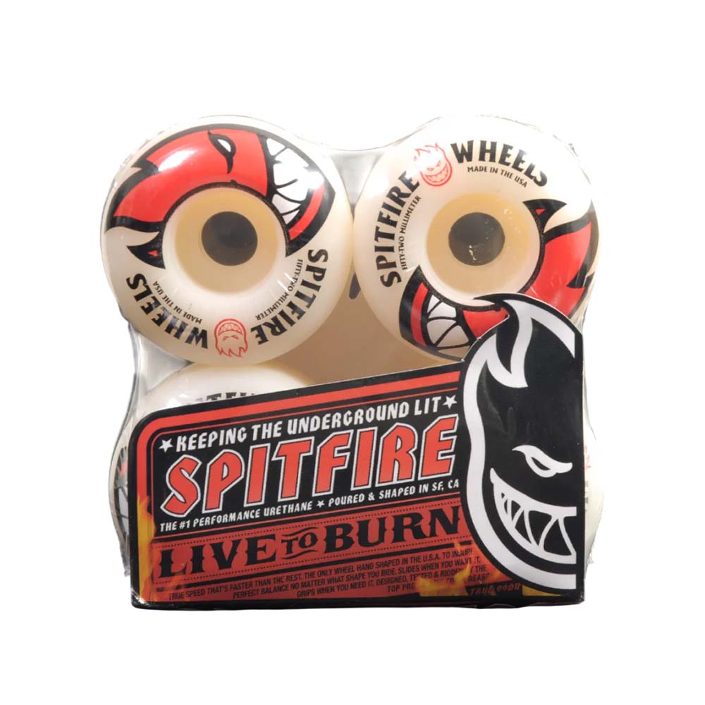 Spitfire Wheels Bighead Skateboard Rollen 52mm – Natural / Red / Black (4er Pack)