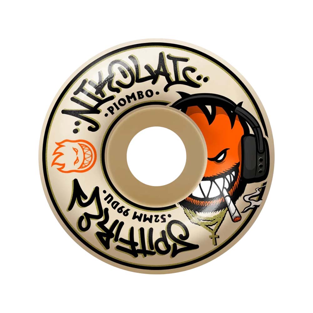 Spitfire Wheels Formula Four 52mm 99A Conical Full Nikolai Piombo Pro Skateboard Rollen (4er Pack)