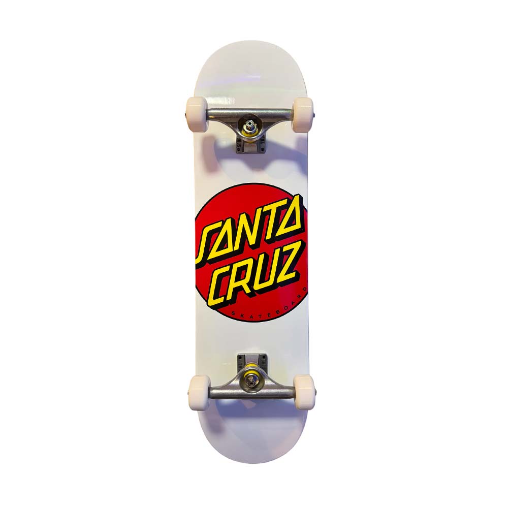 Santa Cruz Skateboard Complete Classic Dot White/Red/Silver – 8.00" (Custom Setup)