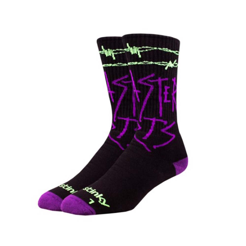 Stinky Socks - Disaster Arts X Stinky Skatesocken - Schwarz / Violett / Neon Grün