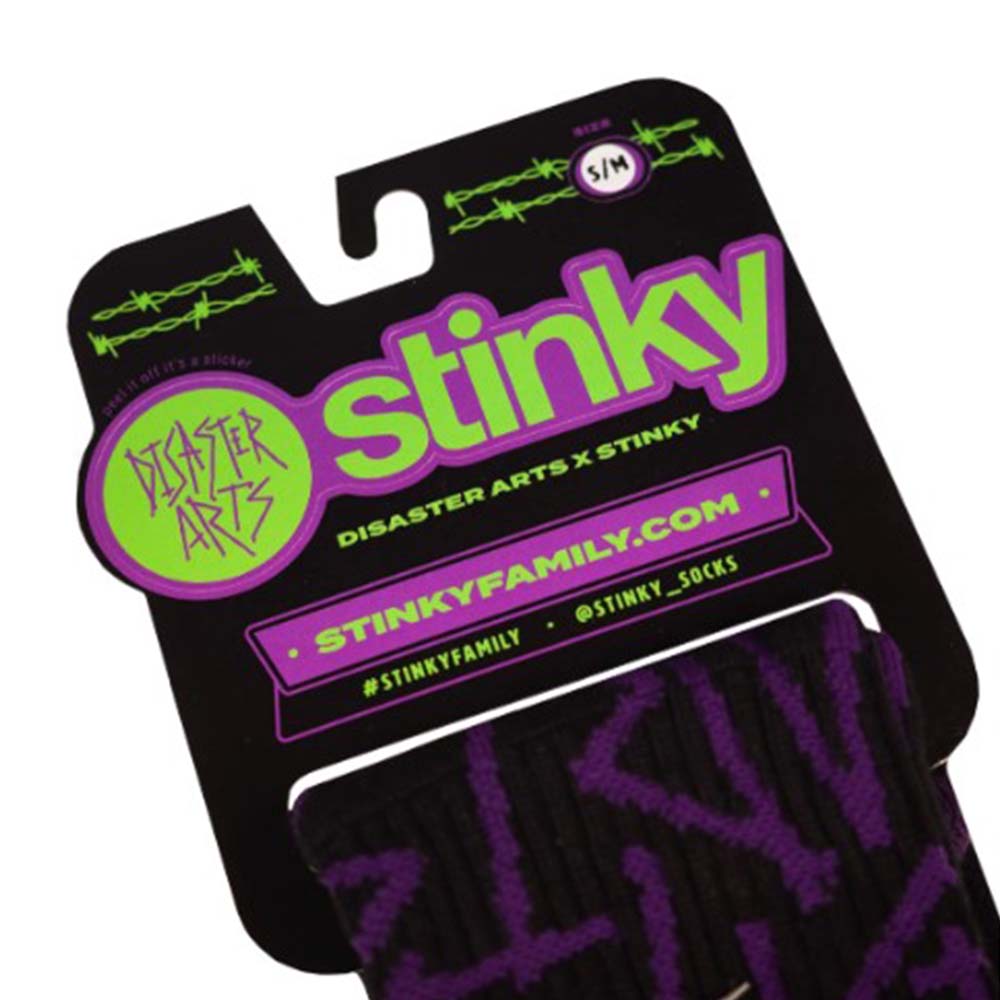 Stinky Socks - Disaster Arts X Stinky Skatesocken - Schwarz / Violett / Neon Grün