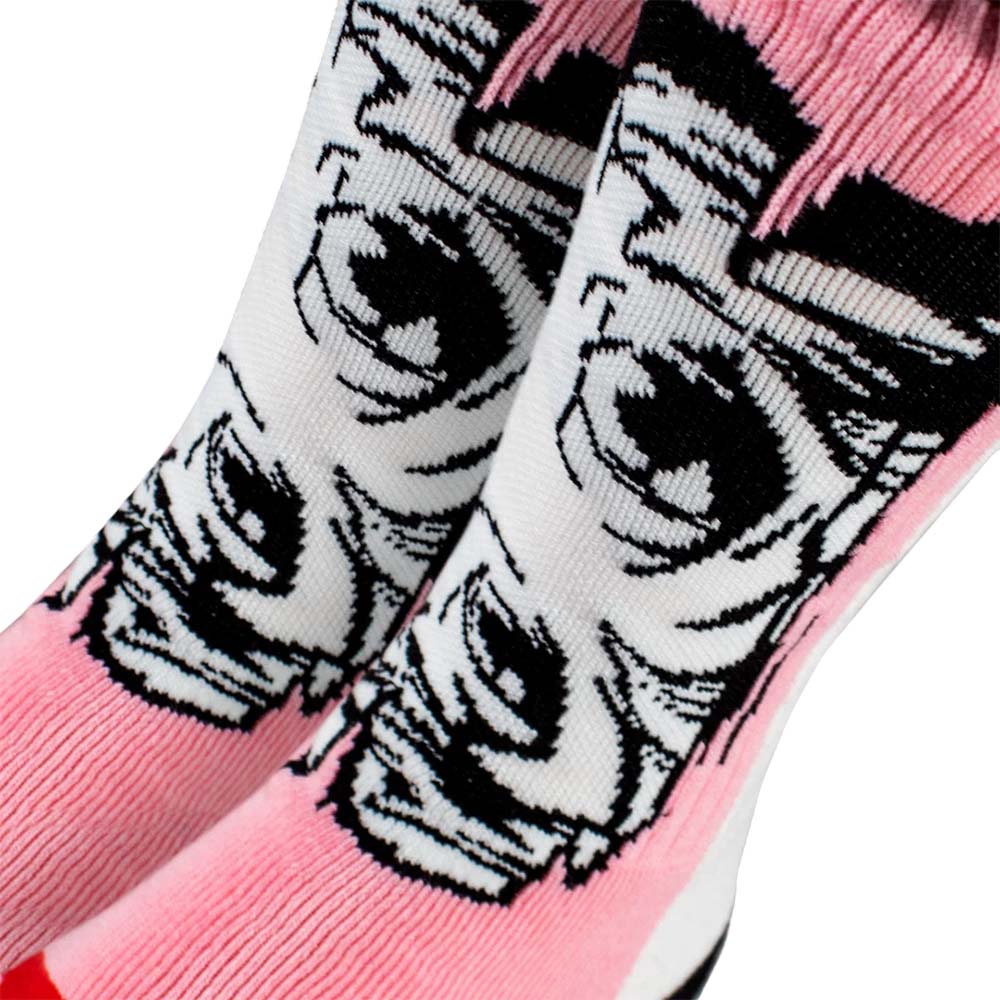 Stinky Socks - Kanojo Skatesocken - Rosa / Weiß
