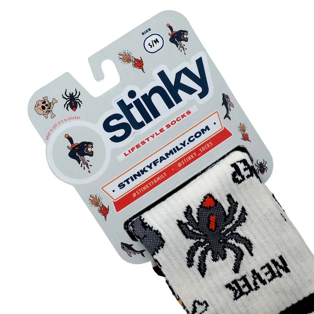 Stinky Socks - Never Sleep Skatesocken - Off-White / Cream