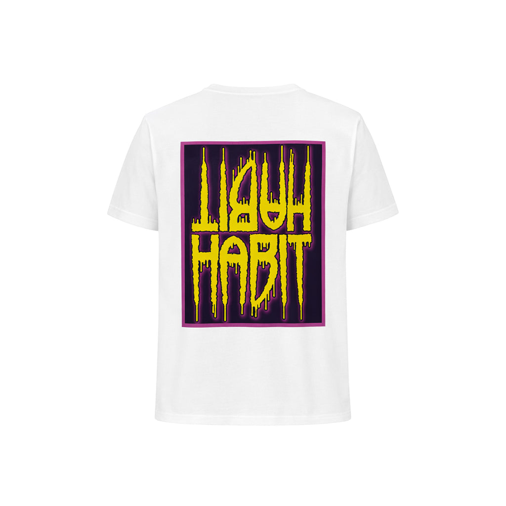 Habit Quarter Tee yellow-purple / white