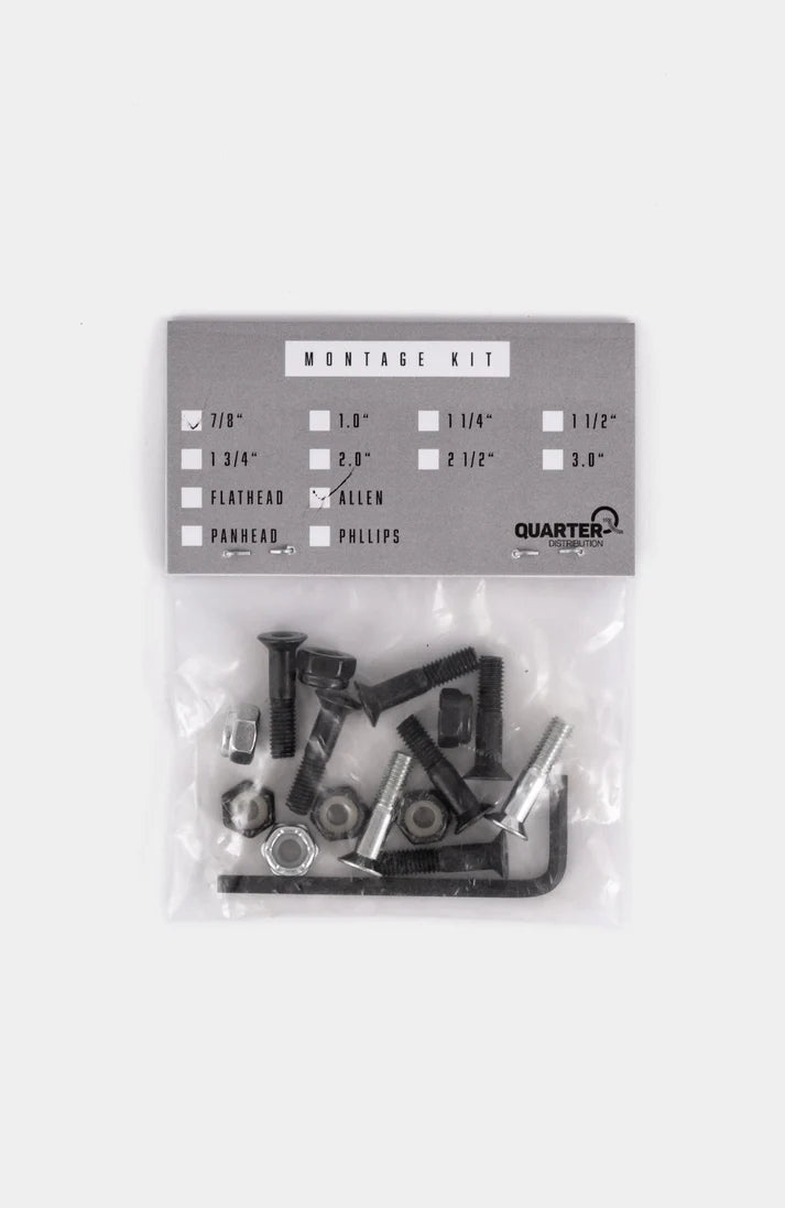 7/8" Montageset - Allen, black/silver