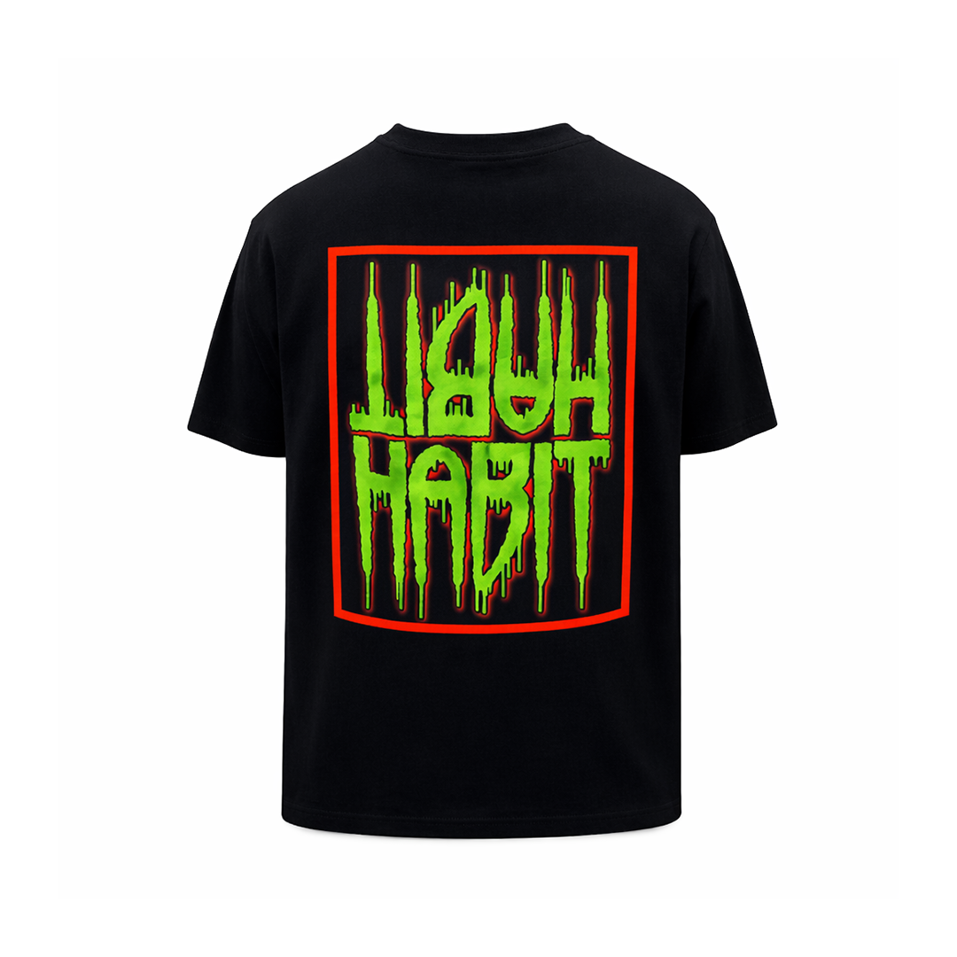 Habit Quarter Tee green-red / black