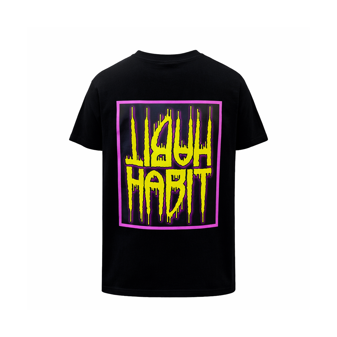Habit Quarter Tee yellow-purple / black