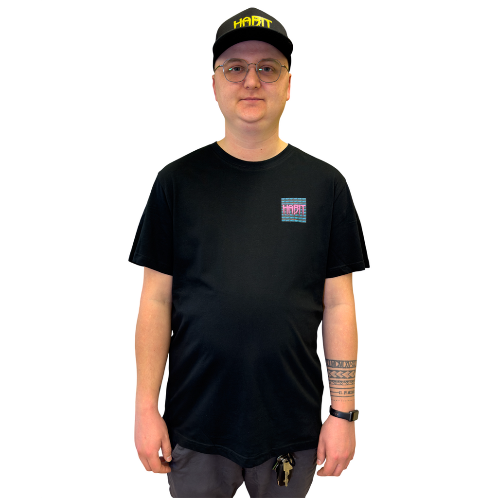 Habit Quarter Tee blue-pink / black