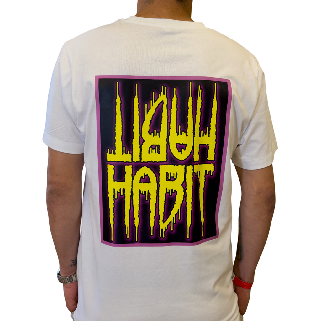 Habit Quarter Tee yellow-purple / white