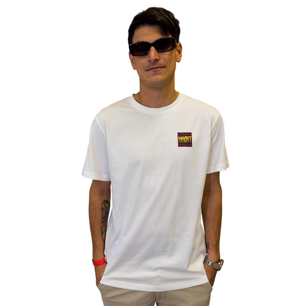 Habit Quarter Tee yellow-purple / white